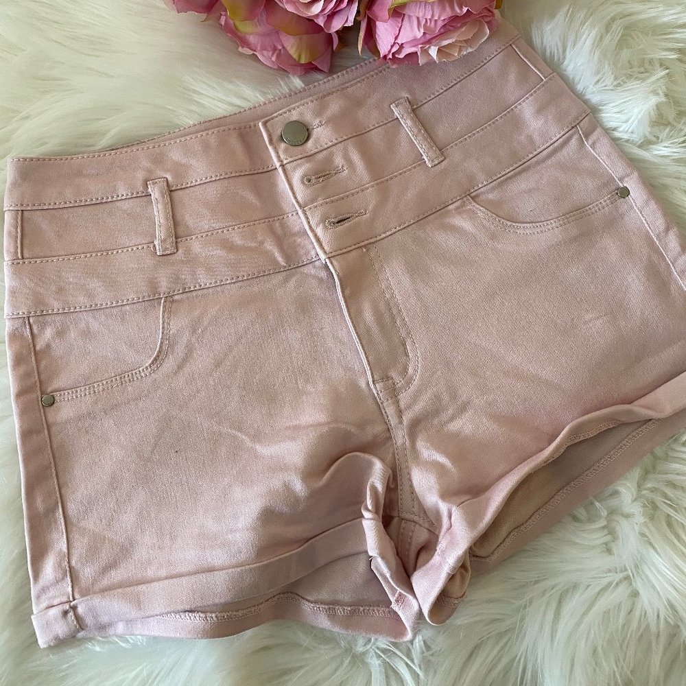 Pink denim shorts size 4
